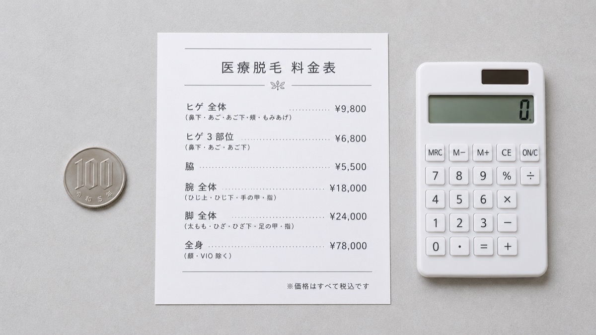 メンズ脱毛の料金相場は？全身・ヒゲ・VIOの費用を徹底解説【2026年版】